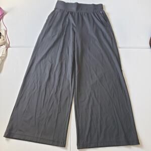 T By Talbots Pants Womens Medium Black Wide Leg Pull On Stretch Lounge Comfort